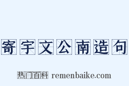 寄宇文公南造句是什么意思的图片